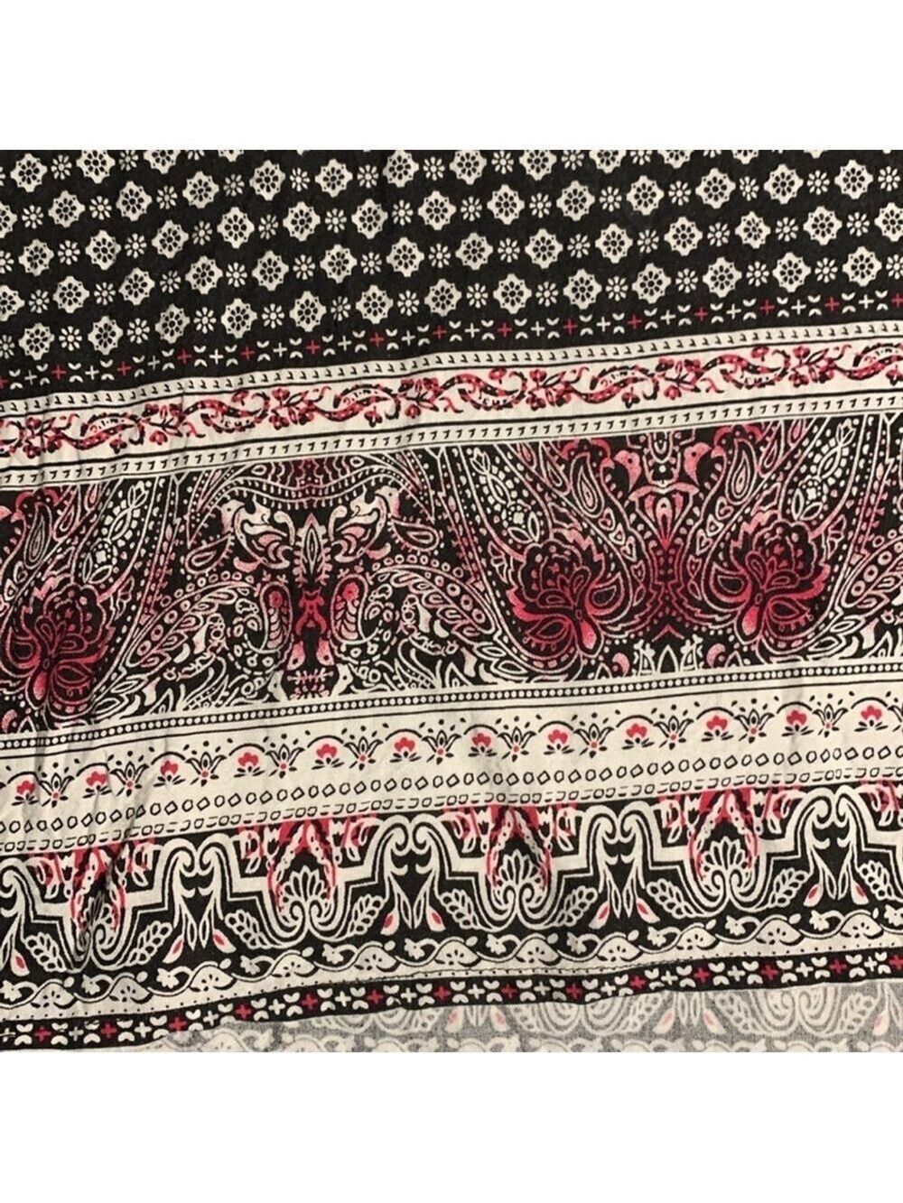Lily Morgan black white pink patterned tunic style dress v neck XL - Picture 8 of 12